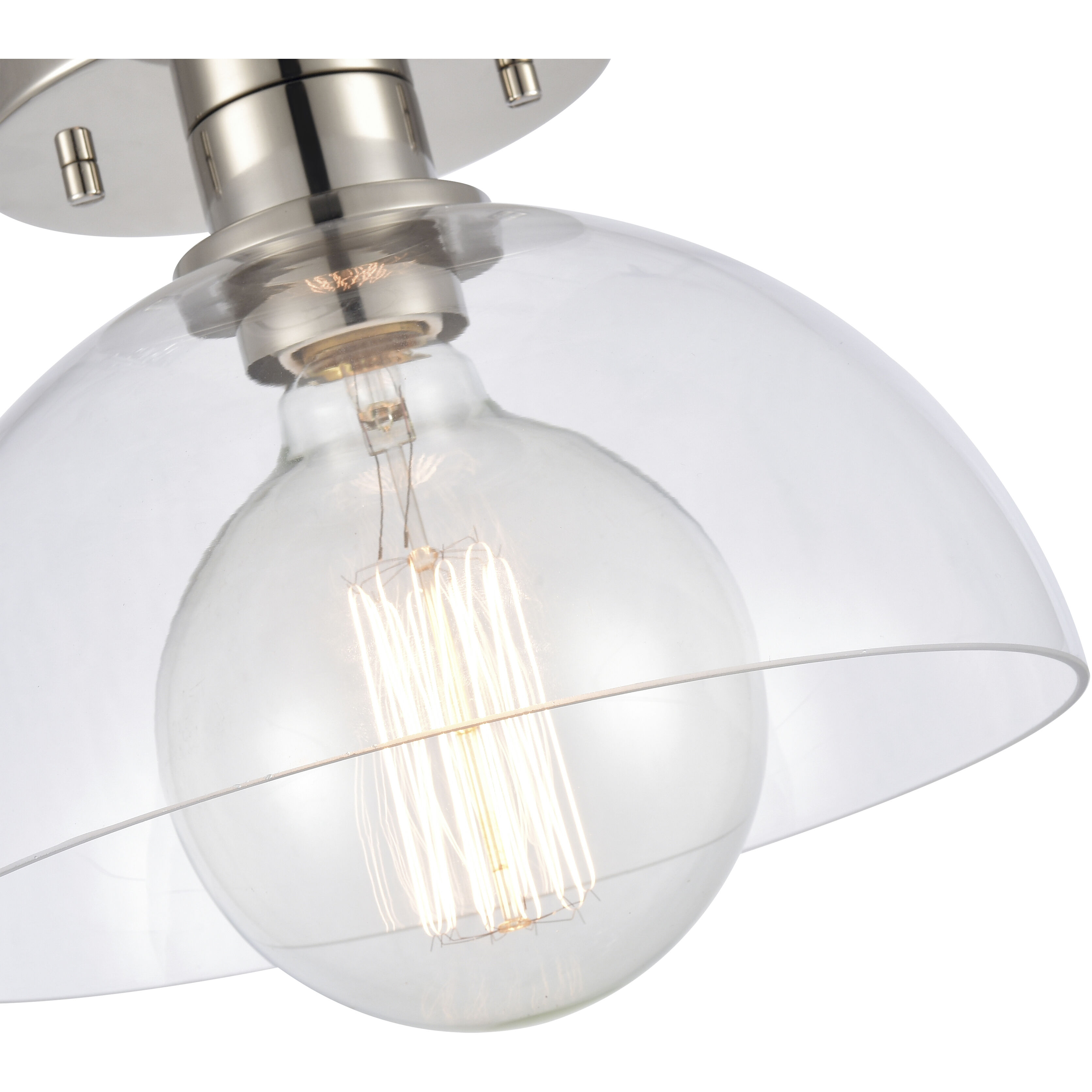 Julian 1 Light 10 inch Polished Nickel Semi Flush Mount Ceiling Light