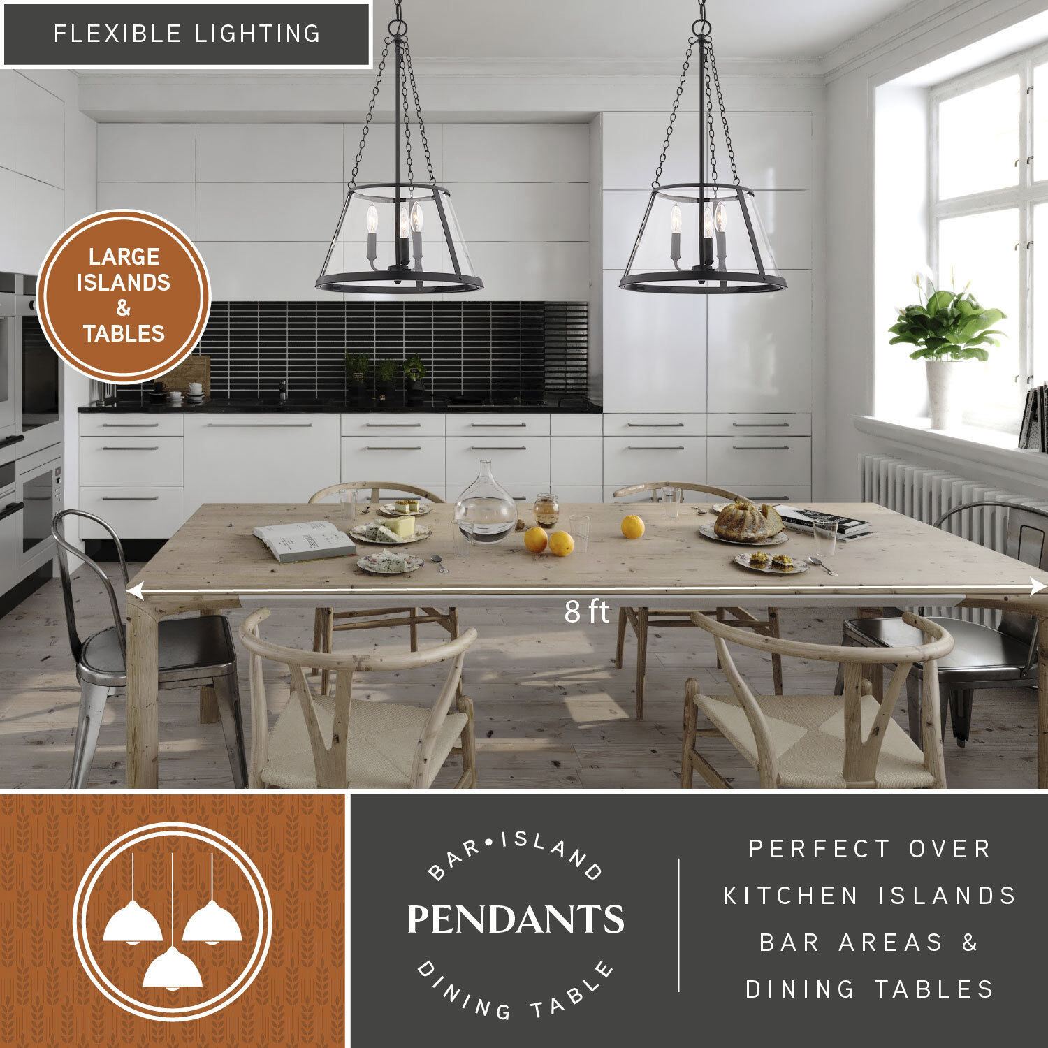 Rochester 3 Light 16.25 inch Matte Black Pendant Ceiling Light