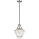 Franklin Restoration Bullet 1 Light 7 inch Brushed Satin Nickel Mini Pendant Ceiling Light in Incandescent, Seedy