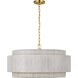 Chapman & Myers Dorado LED 32 inch Antique-Burnished Brass and Washed Abaca Chandelier Ceiling Light