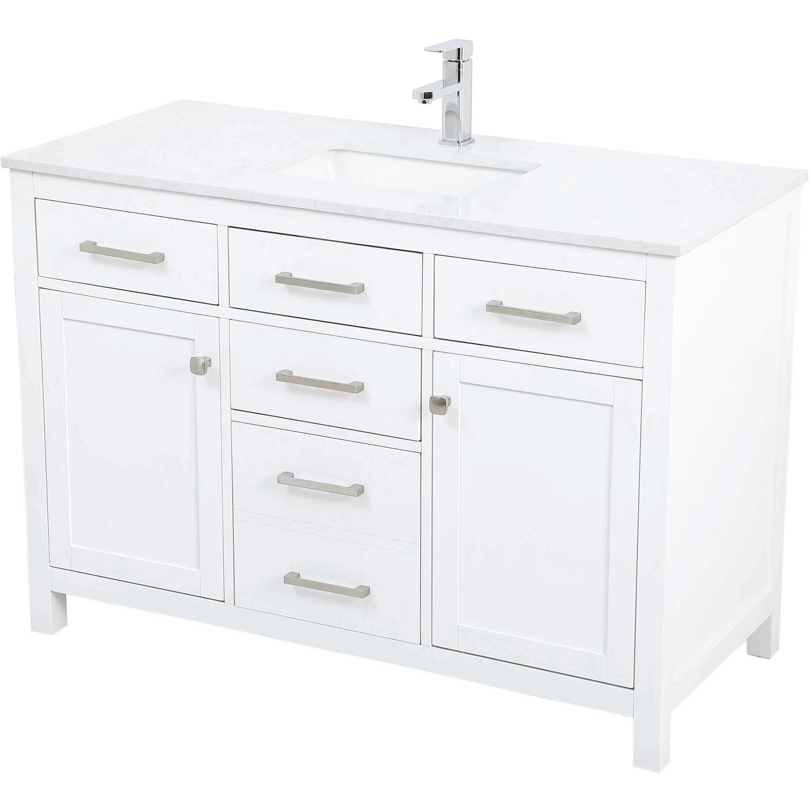 Lewis 48 X 22 X 34 inch White Vanity Sink Set