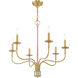 Lisbon 6 Light 26 inch Satin Brass Chandelier Ceiling Light