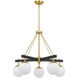 Allie 5 Light 28 inch Black/Satin Brass Chandelier Ceiling Light