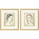 Face to Face Green and Black and Neutral and Rust Framed Art