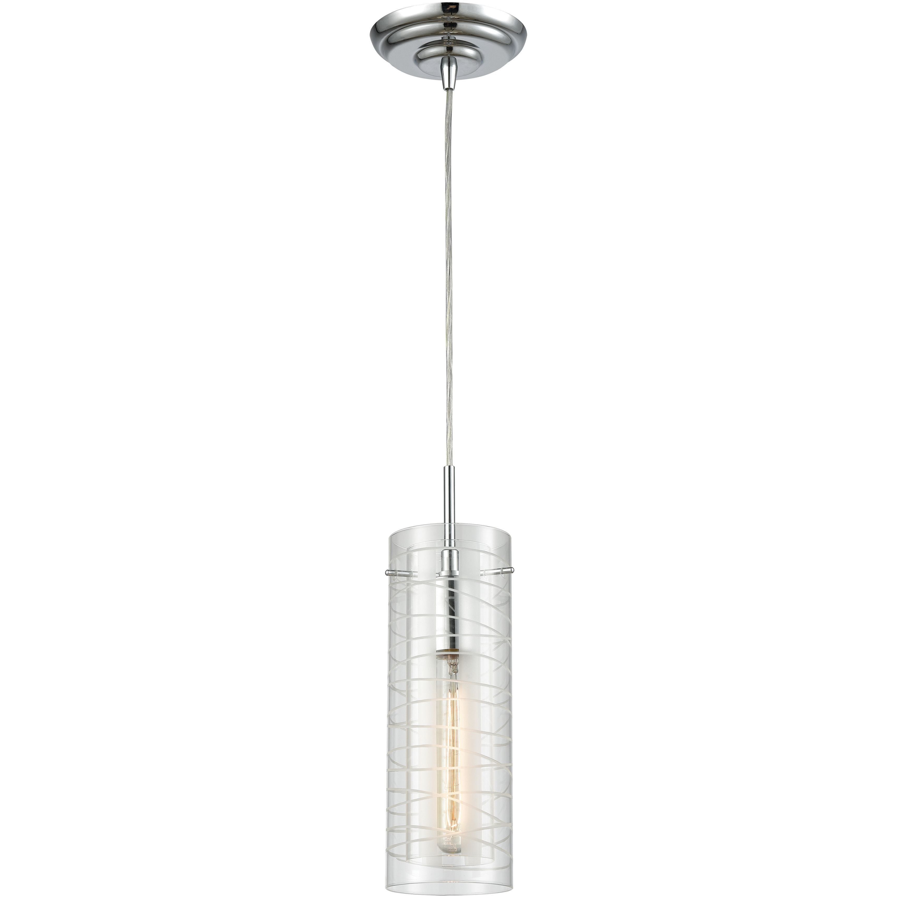 Swirl 1 Light 5 inch Polished Chrome Pendant Ceiling Light