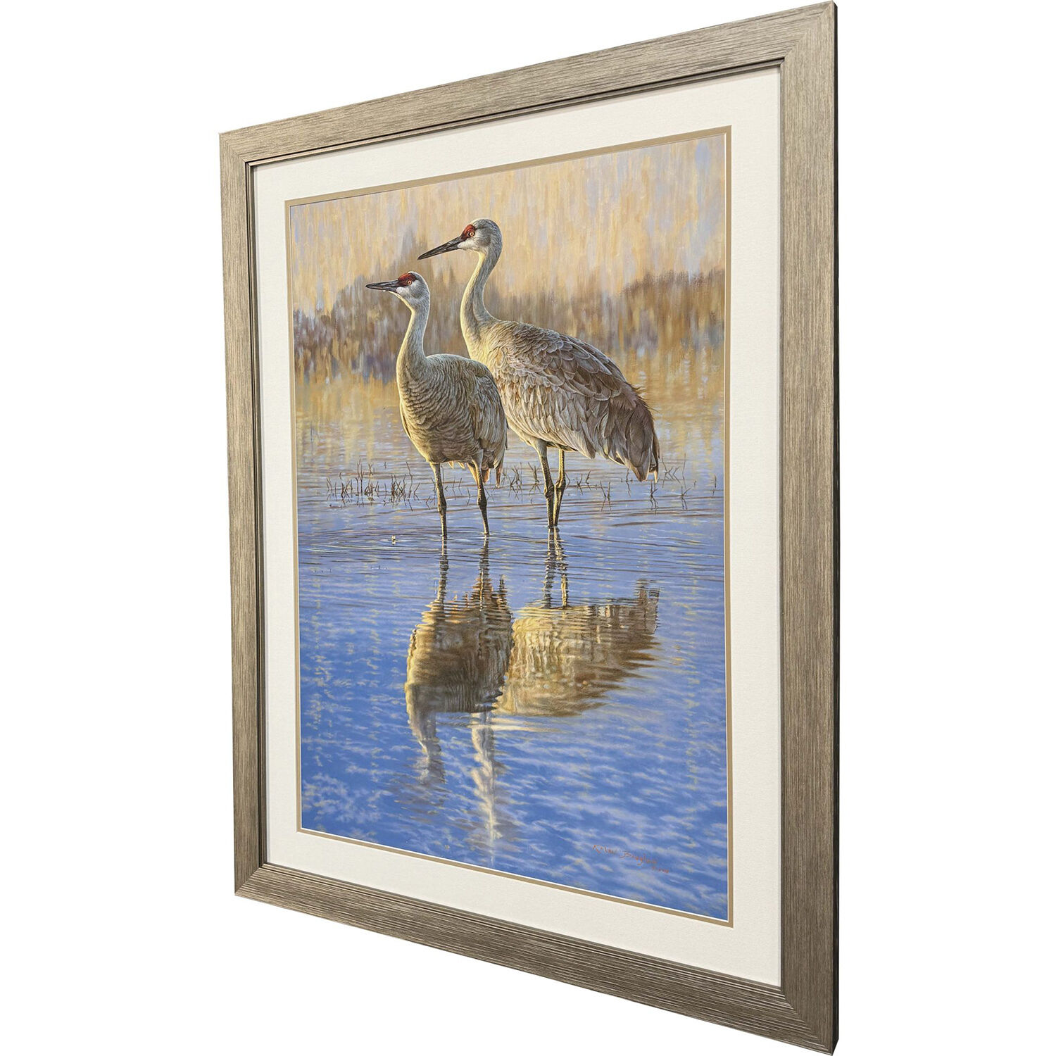 Reflection Blue and Beige and Multi Framed Art