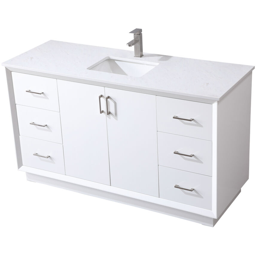 Hayes 60 X 22 X 35 inch White Vanity Sink Set