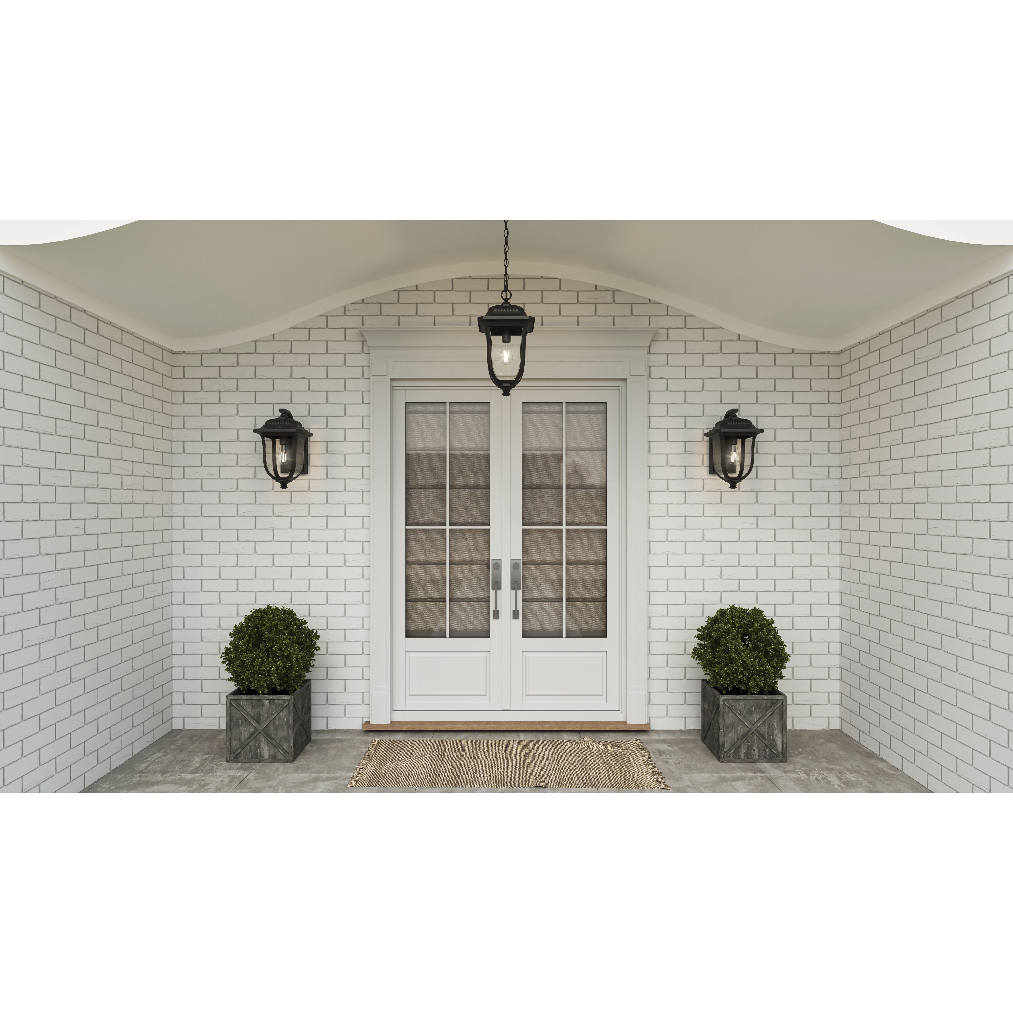 Mulberry 1 Light 9 inch Matte Black Outdoor Hanging Lantern