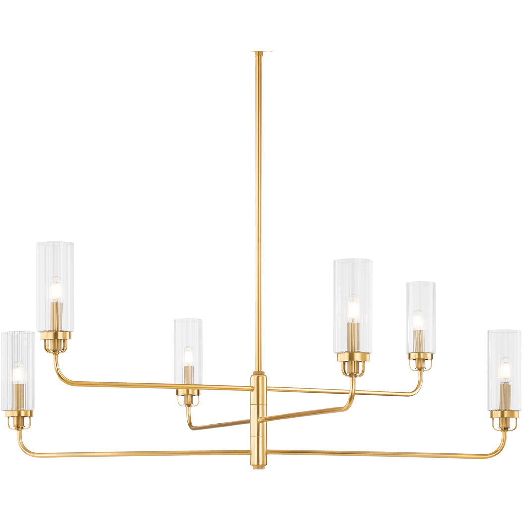 Halifax 6 Light 48 inch Aged Brass Chandelier Ceiling Light
