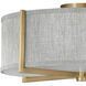 Galerie Axis 3 Light 19.5 inch Heritage Brass Indoor Semi-Flush Mount Ceiling Light