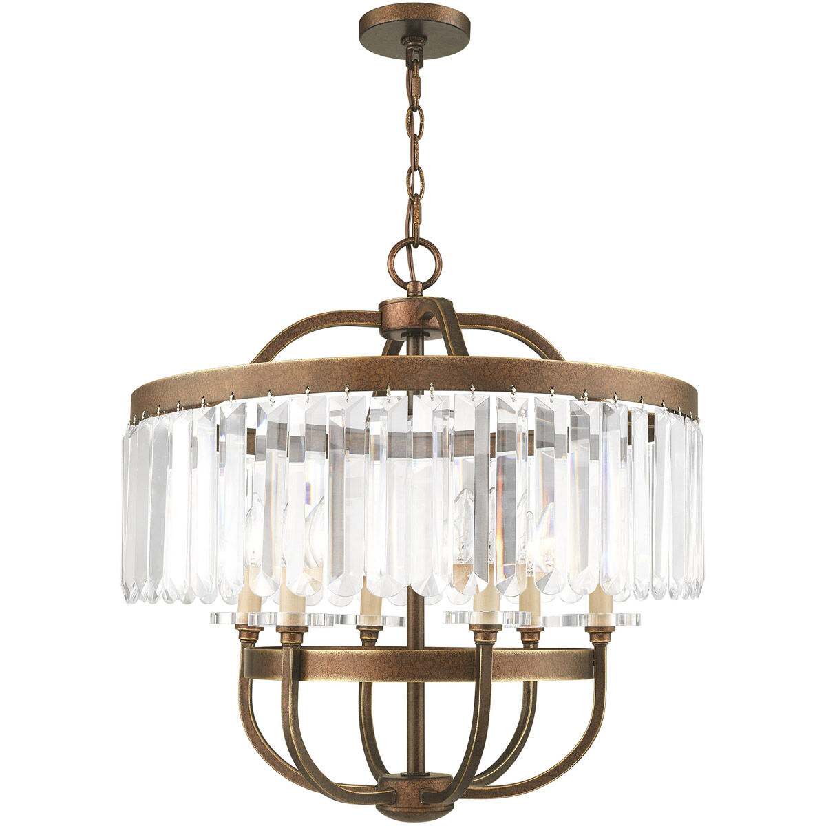 Ashton 6 Light 24 inch Hand Painted Palacial Bronze Chandelier Ceiling Light