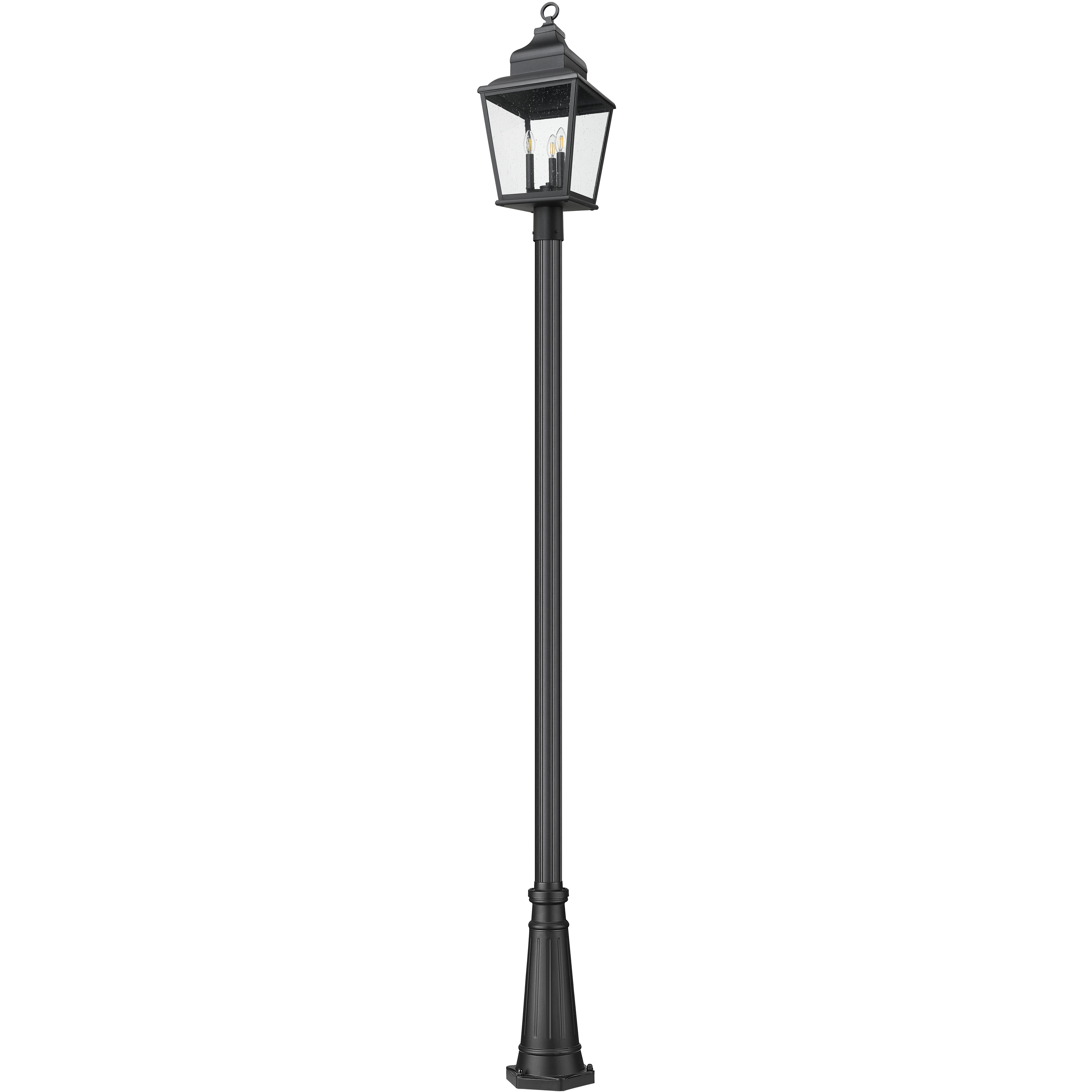 Raphael 3 Light 122 inch Sand Black Outdoor Post Mounted Fixture in Soft Sand Black