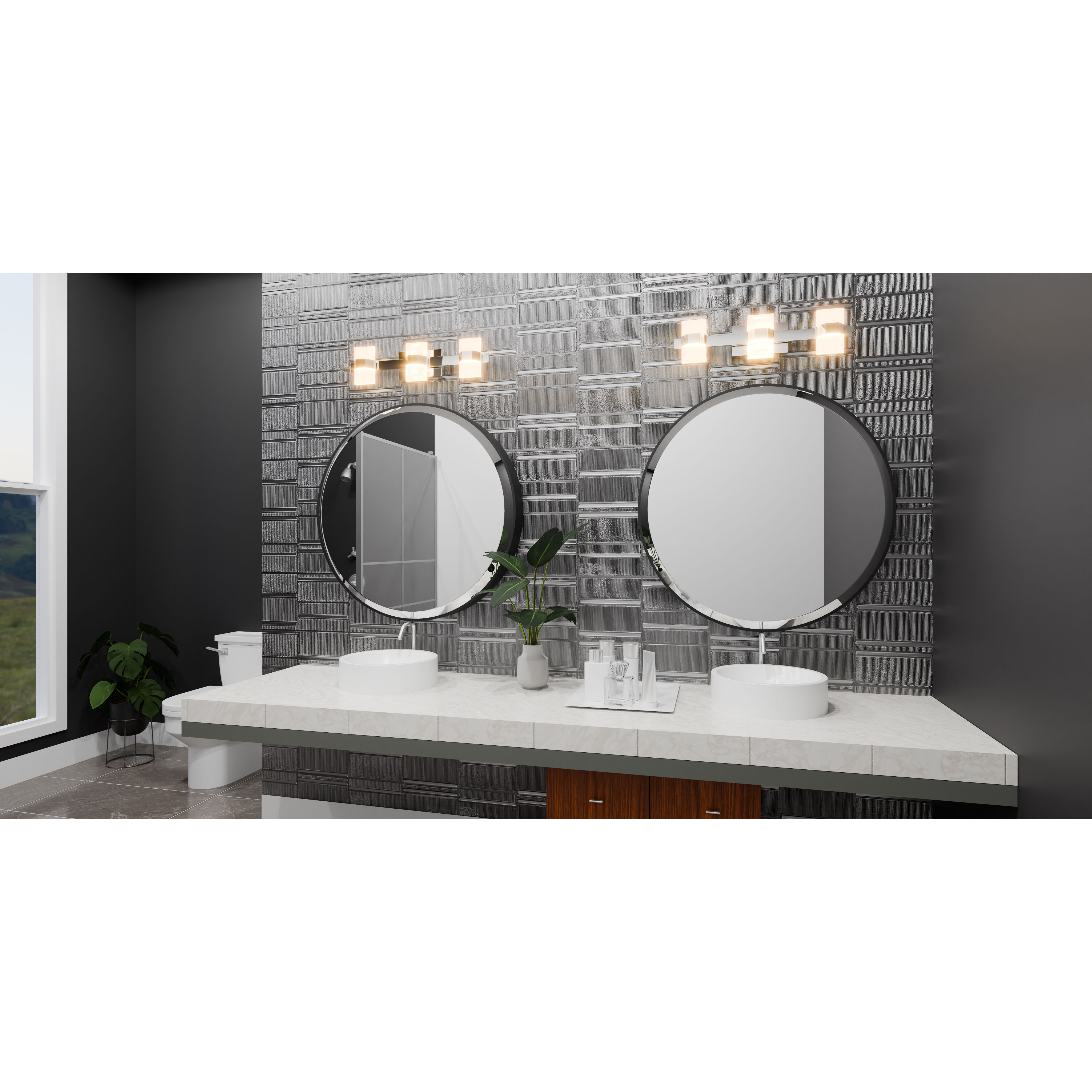 Selena LED 24 inch Polished Chrome Bath Light Wall Light, Large
