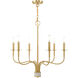 Lisbon 6 Light 26 inch Satin Brass Chandelier Ceiling Light