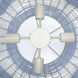 Clamshell 4 Light 37 inch White and Blue Wood Beads Chandelier Ceiling Light