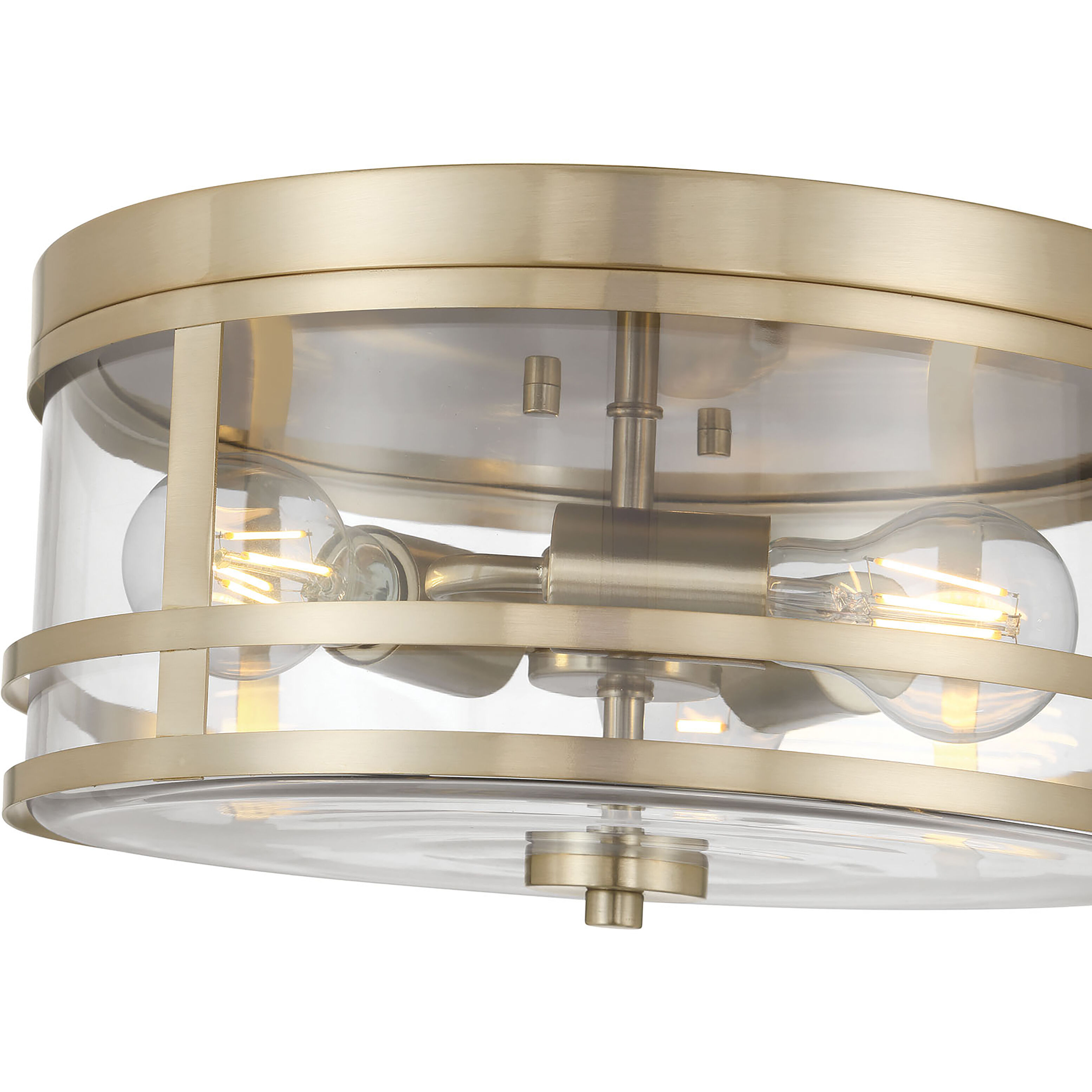 Lunden 3 Light 13 inch Modern Gold Flush Mount Ceiling Light