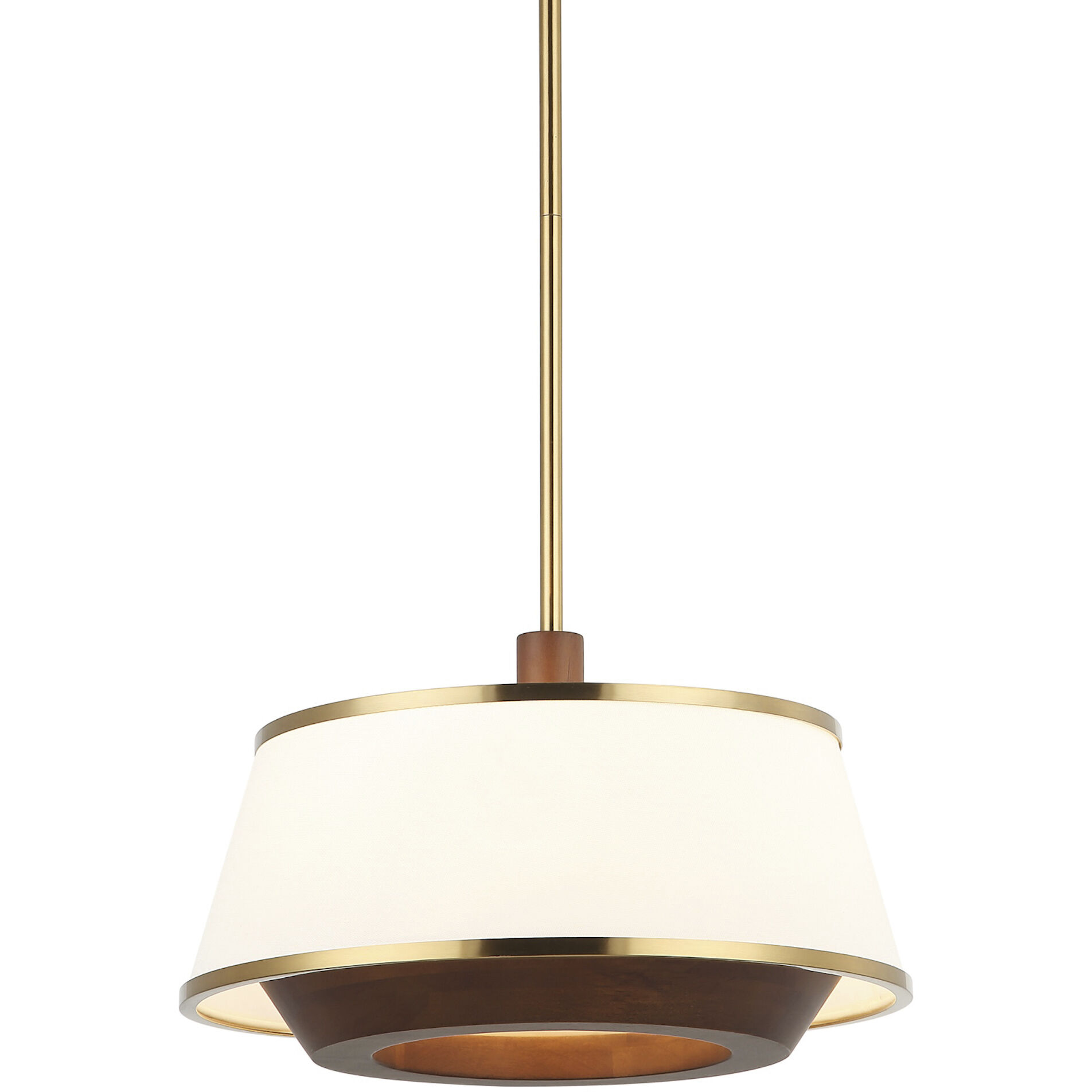 Desert Flyer 3 Light 16 inch Satin Brass with Medium Walnut Pendant Ceiling Light, Semi-Flush Convertible
