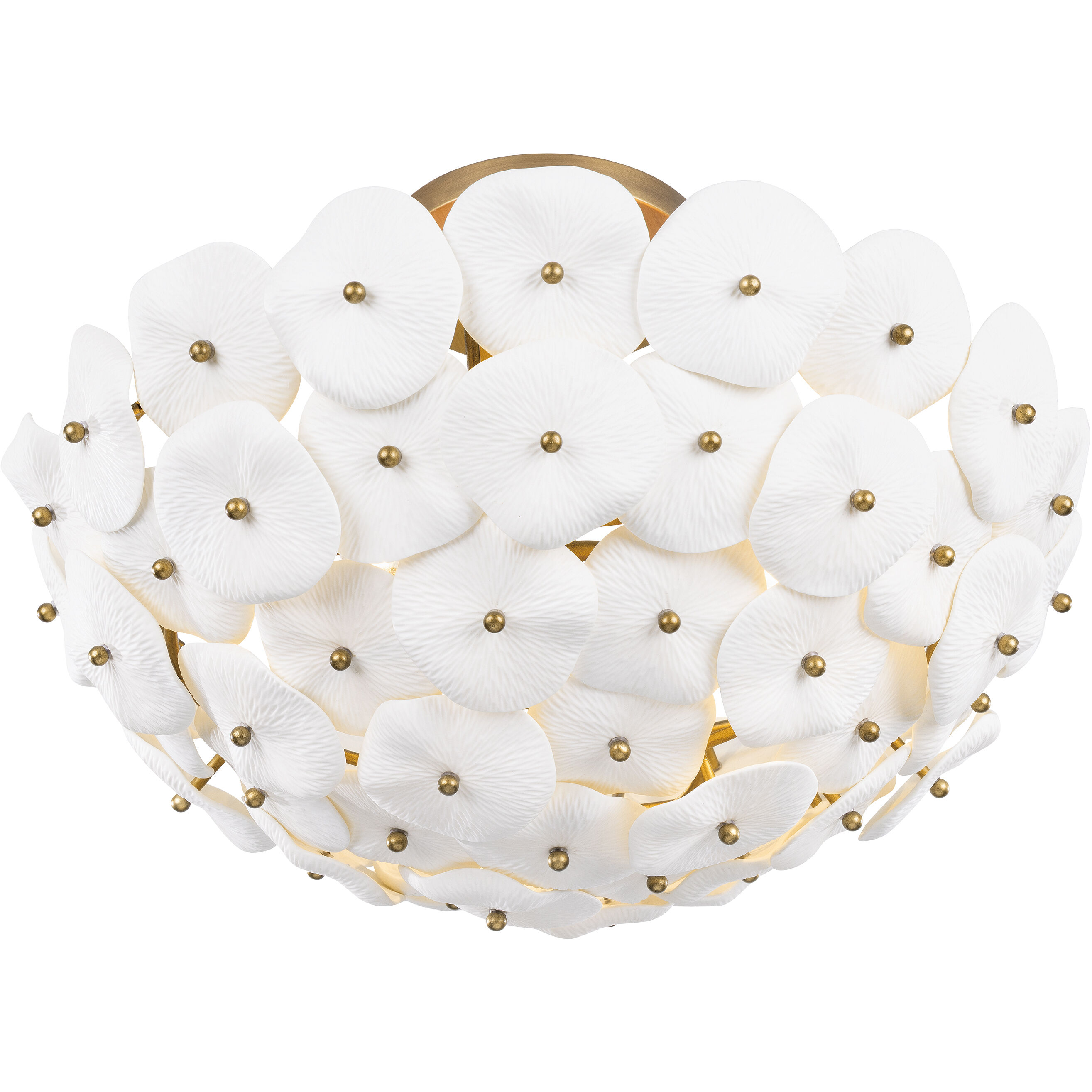 Coastlyn 3 Light 22 inch Legacy Brass Semi-Flush Mount Ceiling Light