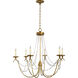 Chapman & Myers Marigot 6 Light 33 inch Antique-Burnished Brass Chandelier Ceiling Light, Medium