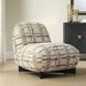 Evans Mocha and Caramel and Dark Walnut Armless Accent Chair