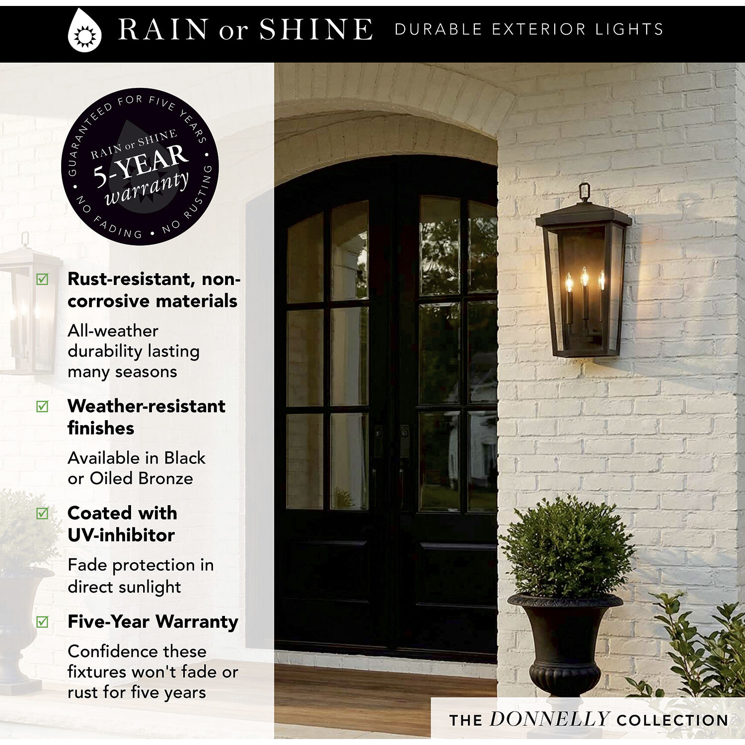 Donnelly 3 Light 32 inch Oiled Bronze Outdoor Wall Lantern