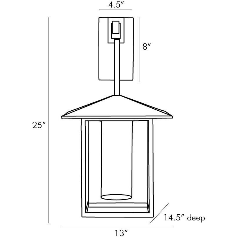 Temple 1 Light 13 inch Antique Brass Sconce Wall Light