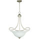 Cordova 3 Light 21 inch Satin Nickel Pendant Ceiling Light in Faux Alabaster Glass