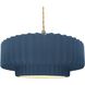 Radiance Collection - Pleated Tier Pendant Ceiling Light in Brushed Brass, Dedicated LED, Beige Twist Cord, Midnight Sky, 16.25W x 6H, Form+Finish+Function