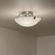 Independence 3 Light 16 inch Brushed Nickel Semi Flush Light Ceiling Light in White Etched Glass