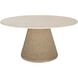 Cardoso 60 X 30 inch Concrete and Cerused Wheat Indoor Outdoor Dining Table