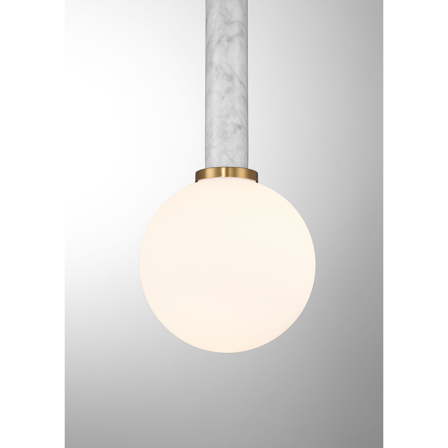 Callaway 1 Light 10 inch White Marble with Warm Brass Pendant Ceiling Light