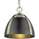 Aldrich Pendant Ceiling Light in Aged Brass, Matte Black, Small