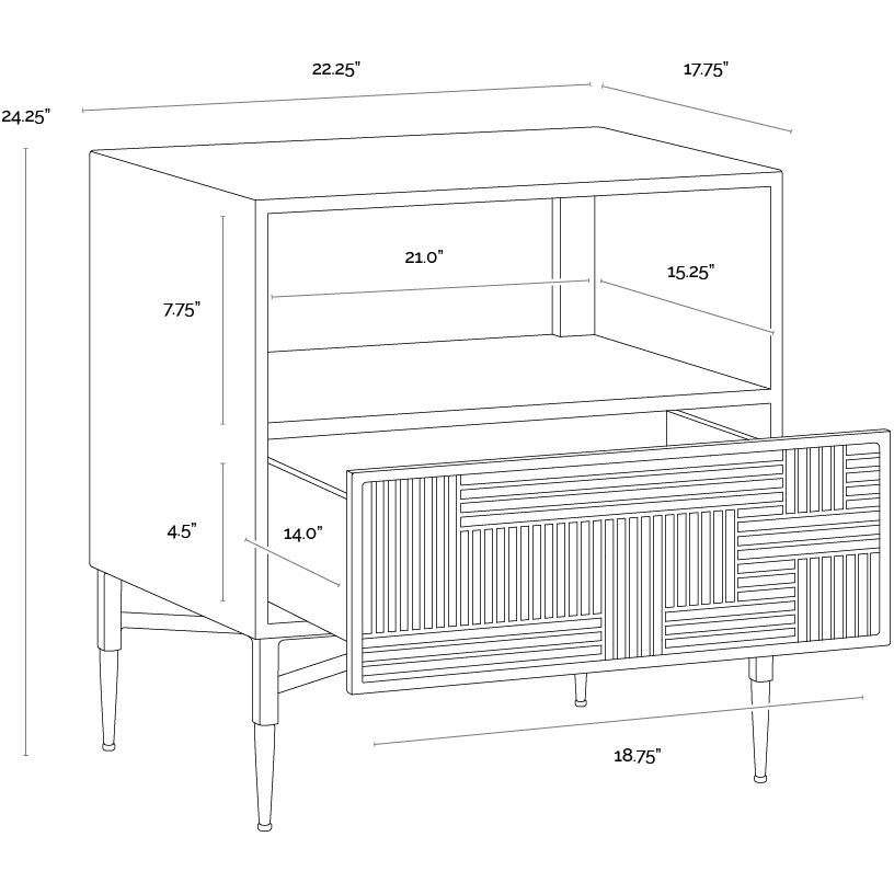 Markwood 24.25 X 22.25 inch Brass / Dark Brown Night Stand