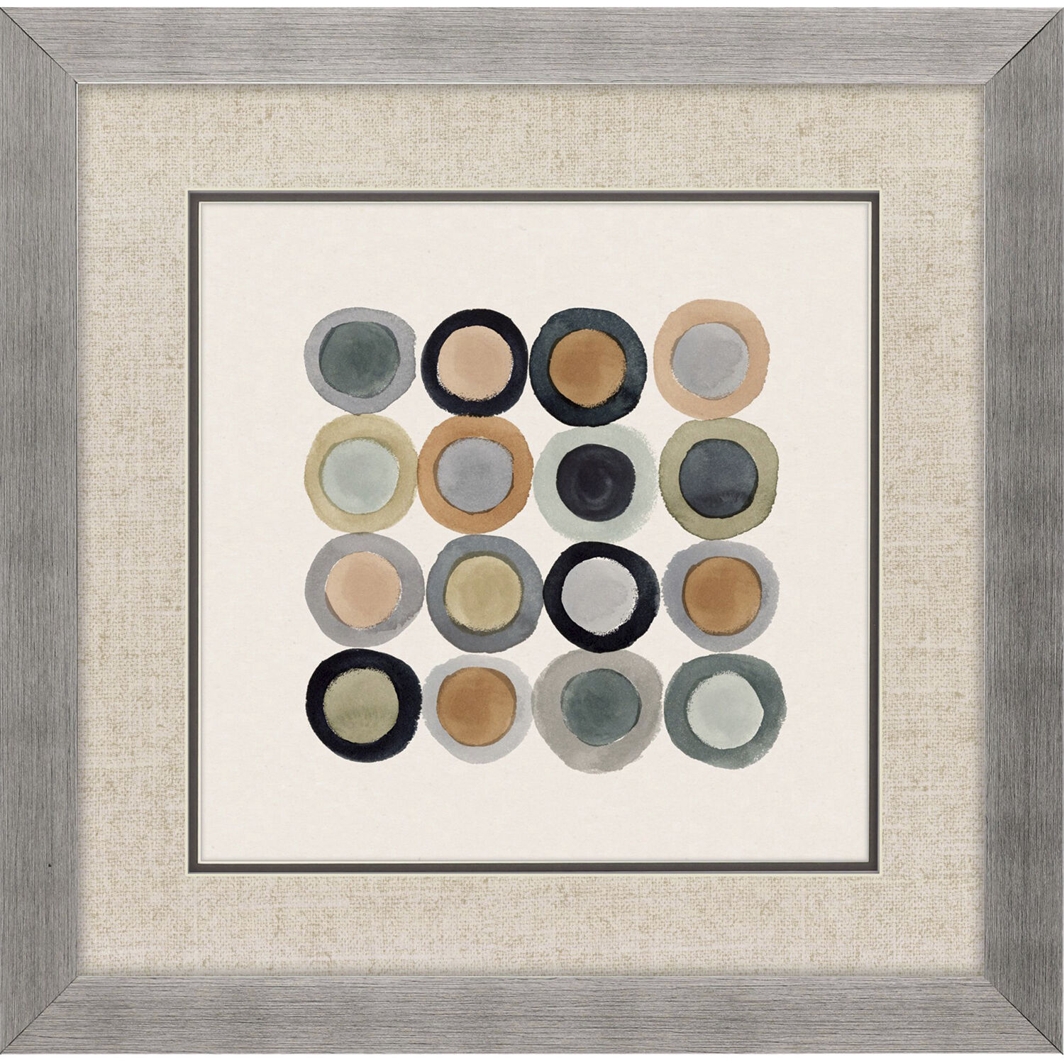 Coin Collection Blue and Green and Gray and Rust Framed Art, Propac