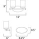 Corona 2 Light 12 inch Satin Nickel Bath Vanity Wall Light in Frosted