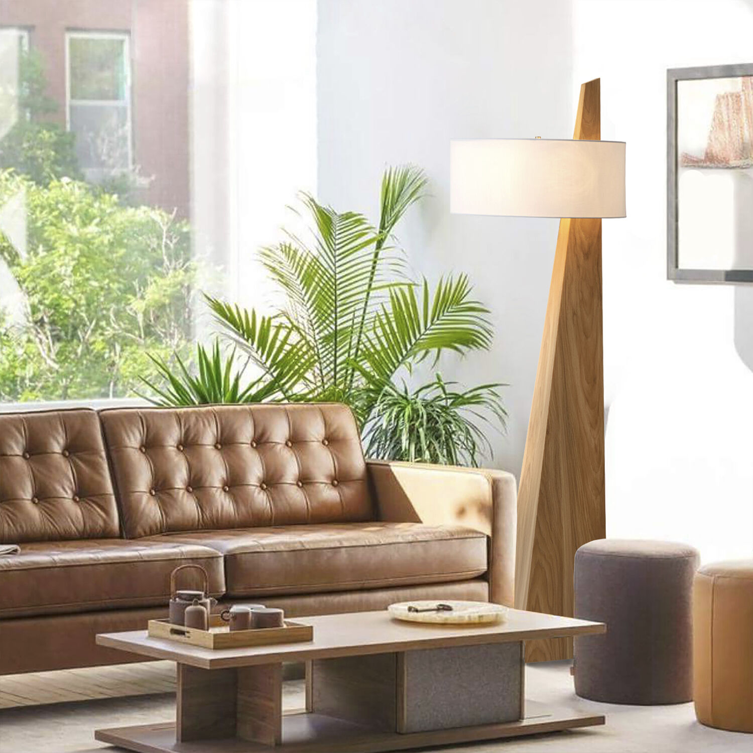 Obelisk 63 inch 22.00 watt Natural Ash Floor Lamp Portable Light