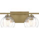 Glint 2 Light 15.5 inch Legacy Brass Vanity Light Wall Light