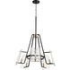 Tioga 5 Light 25 inch Noir with Aged Brass Chandelier Ceiling Light