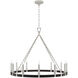 Chapman & Myers Darlana5 LED 40 inch Polished Nickel and Black Rattan Ring Chandelier Ceiling Light, Large