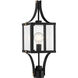 Raeburn 1 Light 23.5 inch Matte Black with Burnished Brass Accents Outdoor Post Lantern