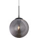 Maruna 1 Light 9 inch Matte Black and Smoked Glass Pendant Ceiling Light
