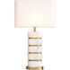 Newall 36.61 inch Antique Brass with Alabaster Table Lamp Portable Light