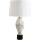 Magdaline 29.5 inch 150.00 watt Distressed Porcelain with Black Marble and Plated Brass Table Lamp Portable Light