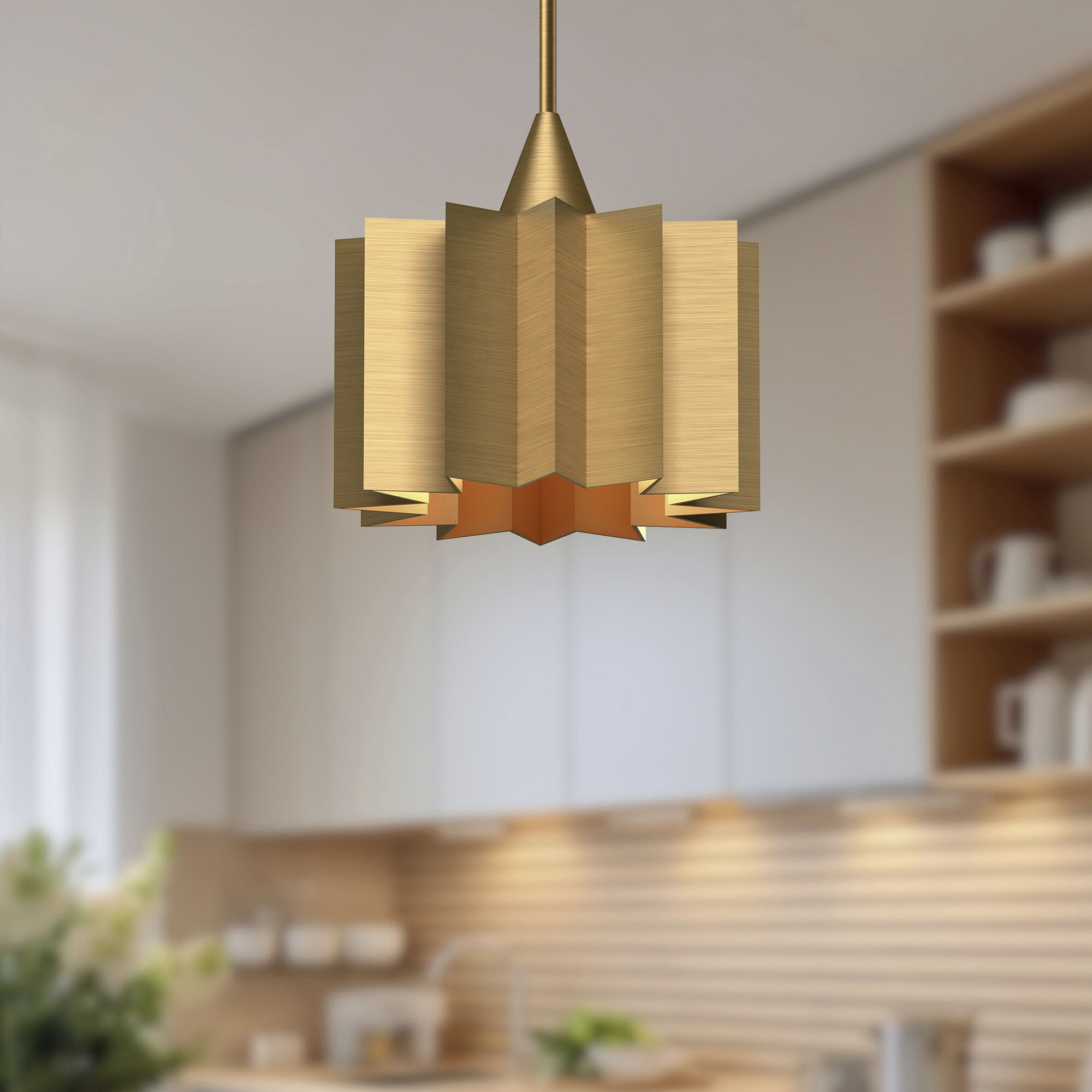 Alora Mood Plisse 1 Light 11.63 inch Aged Gold Pendant Ceiling Light