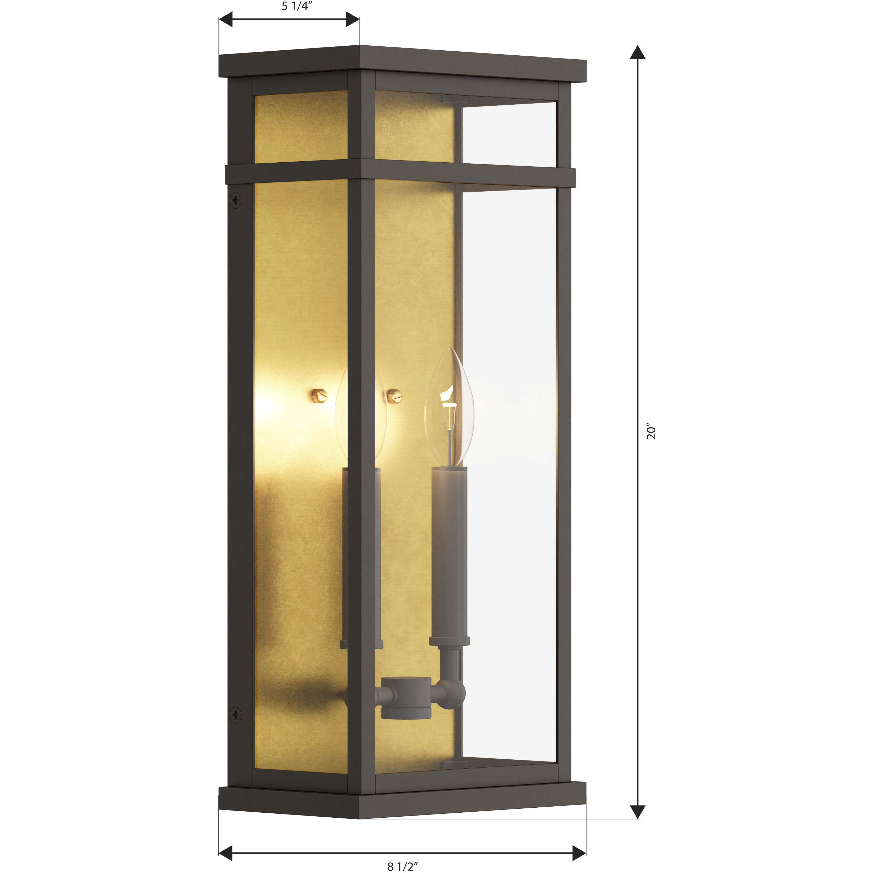 Briarlane 2 Light 20 inch Painted Legacy Brass and Dark Bronze Outdoor Wall Sconce