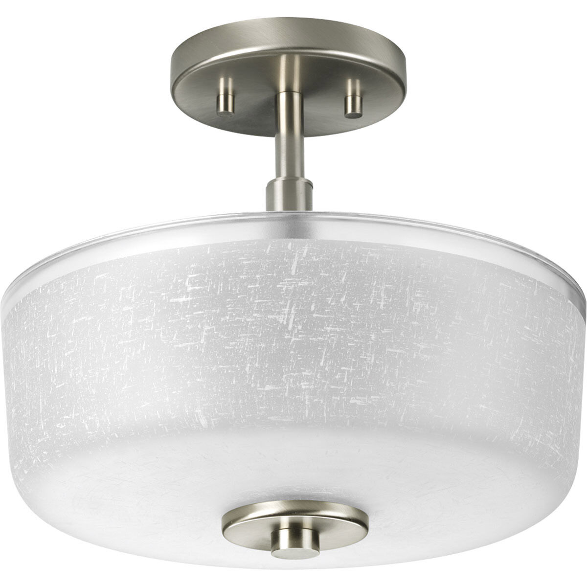 Lyndon 2 Light 12 inch Brushed Nickel Semi-Flush Mount Ceiling Light
