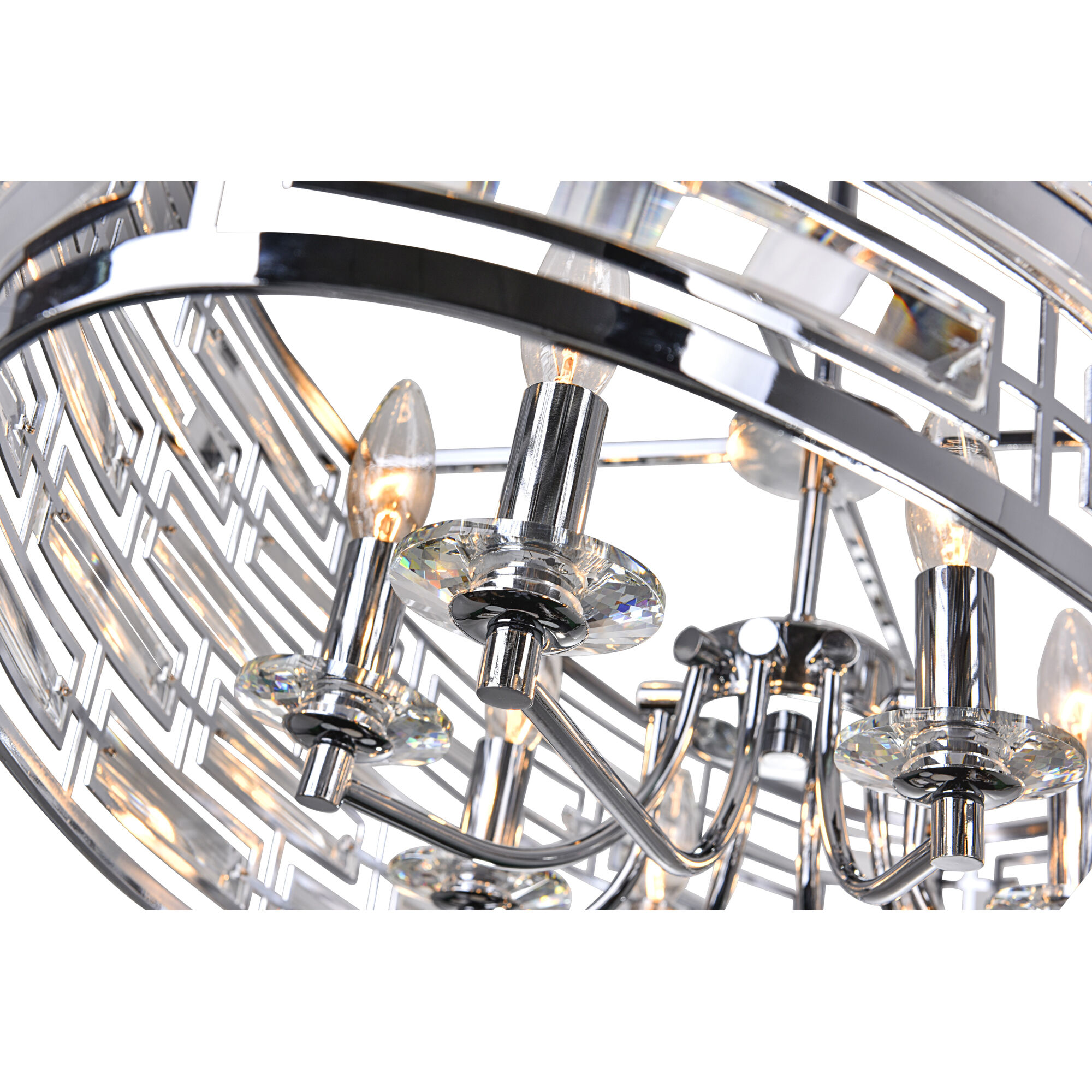 Petia 8 Light 39 inch Chrome Drum Shade Island Light Ceiling Light