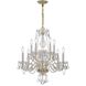 Traditional Crystal 10 Light 23 inch Polished Brass Chandelier Ceiling Light in Clear Hand Cut
