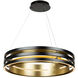 Toledo LED 25.5 inch Black and Brushed Brass Chandelier Ceiling Light