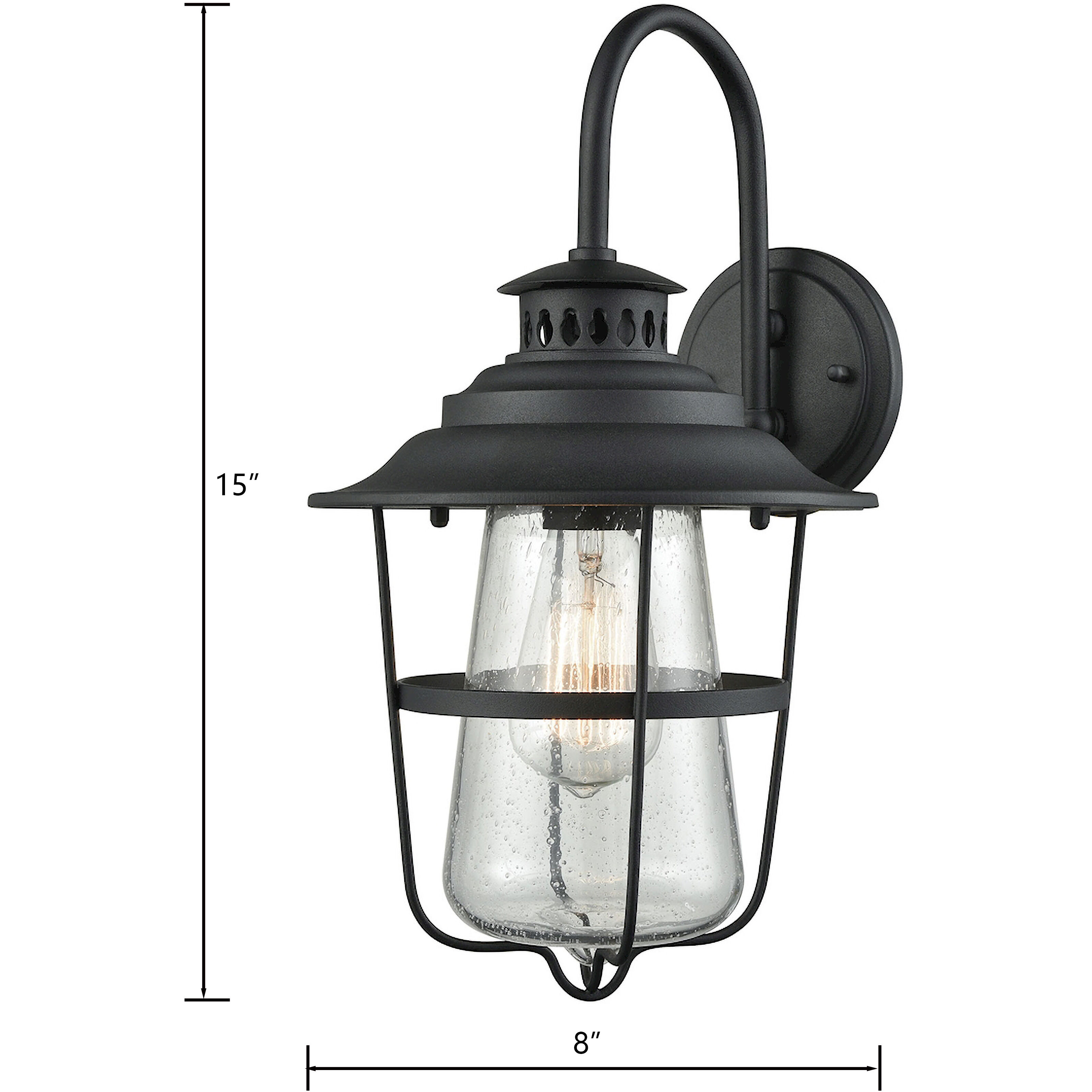 San Mateo 1 Light 15 inch Textured Matte Black Outdoor Wall Sconce